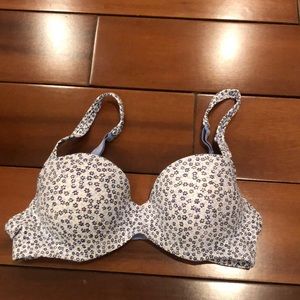 women’s blue floral bra